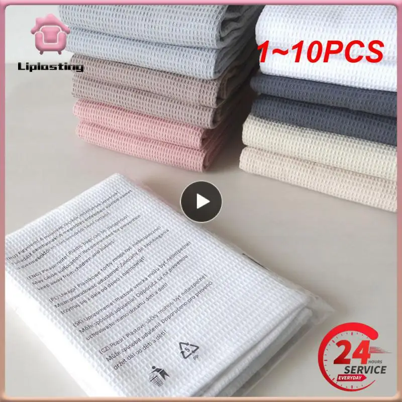 

1~10PCS Dishwashing Towel Thickened Plain Color Scrubbing Cloth Household Absorbent Square Towel Kitchen Rag Waffles Pure Cotton