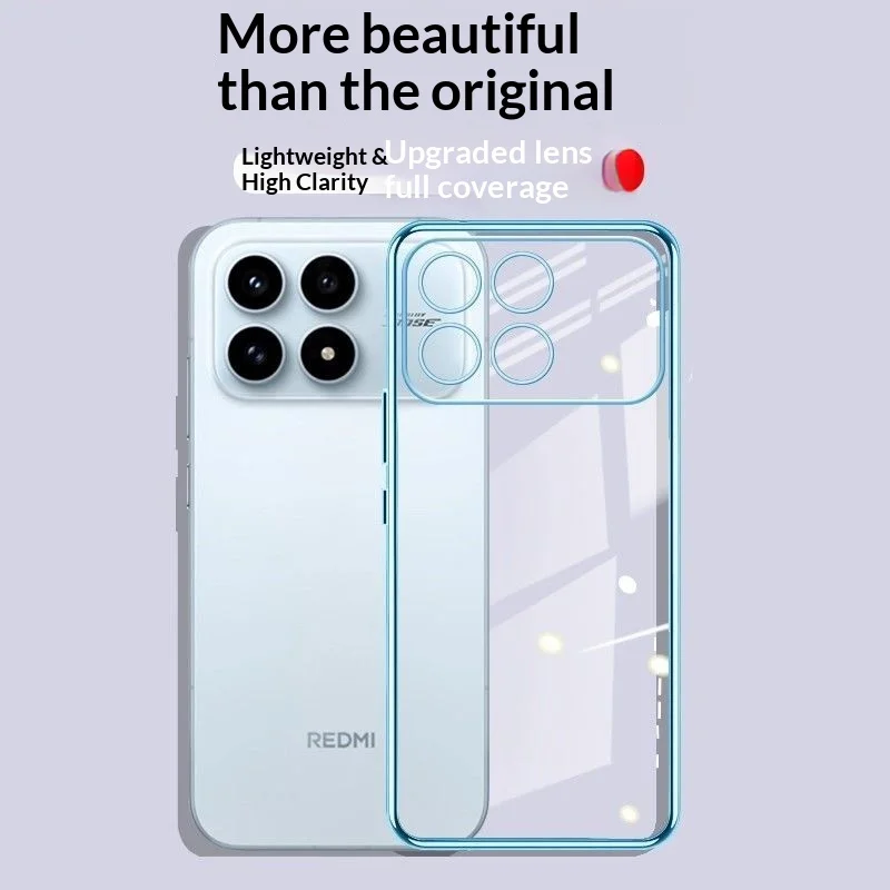 Фото Для XiaoMi POCO F8 Ultra F8 Pro чехол Deluxe гальванический силиконовый прозрачный чехол из ТПУ для POCO F8 Ultra противоударный чехол №1