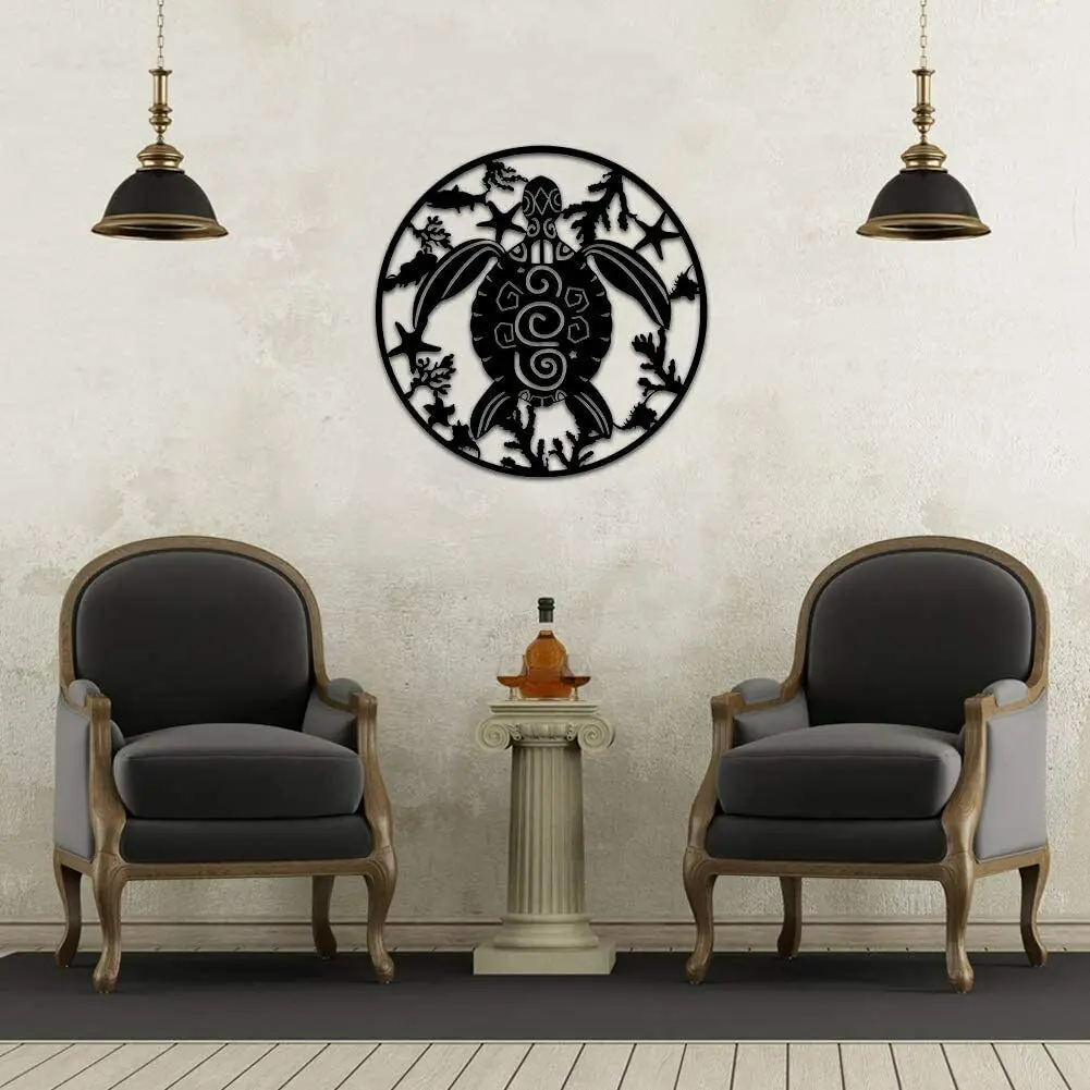 

Turtle Metal Wall Art Sea Animal Metal Art Decorations for Living Room Bedroom