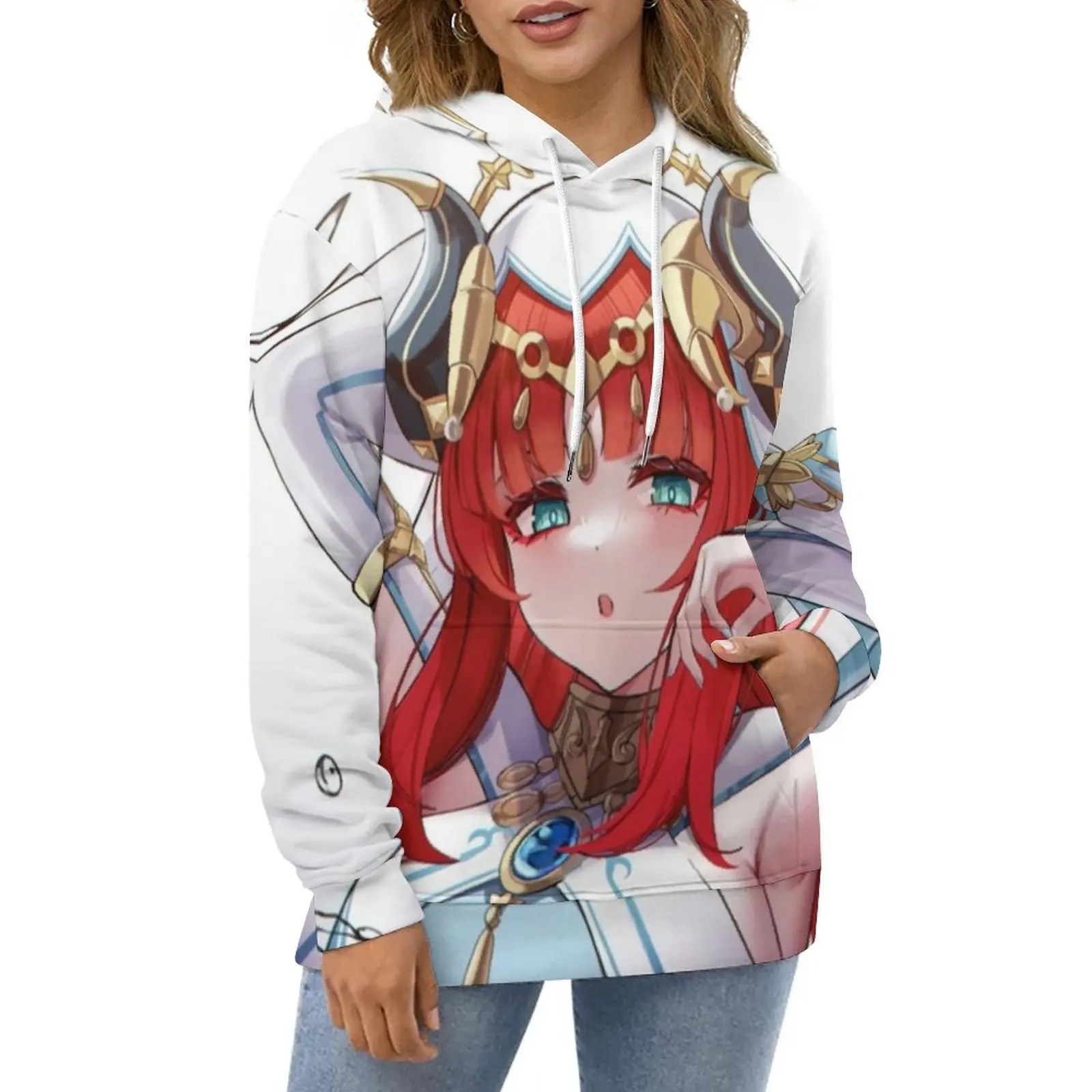 

Nilou Genshin Print Hoodies Winter Japanese Cartoon Streetwear Oversize Hoodie Lady Long-Sleeve Modern Casual Hooded Sweatshirts