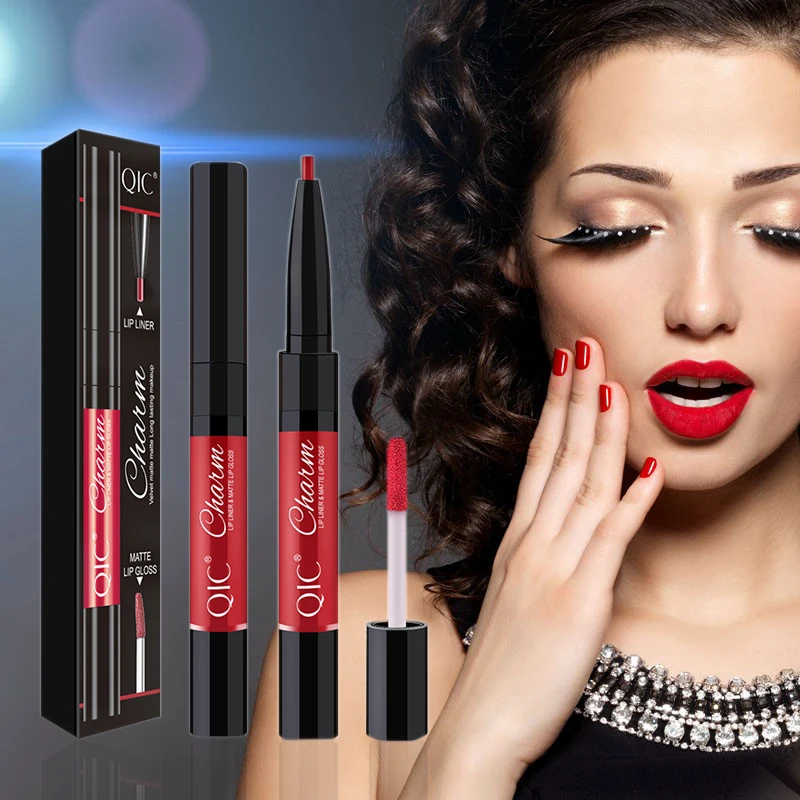 12 шт. Набор губной помады лучший двухсторонний карандаш для макияжа губ жидкий