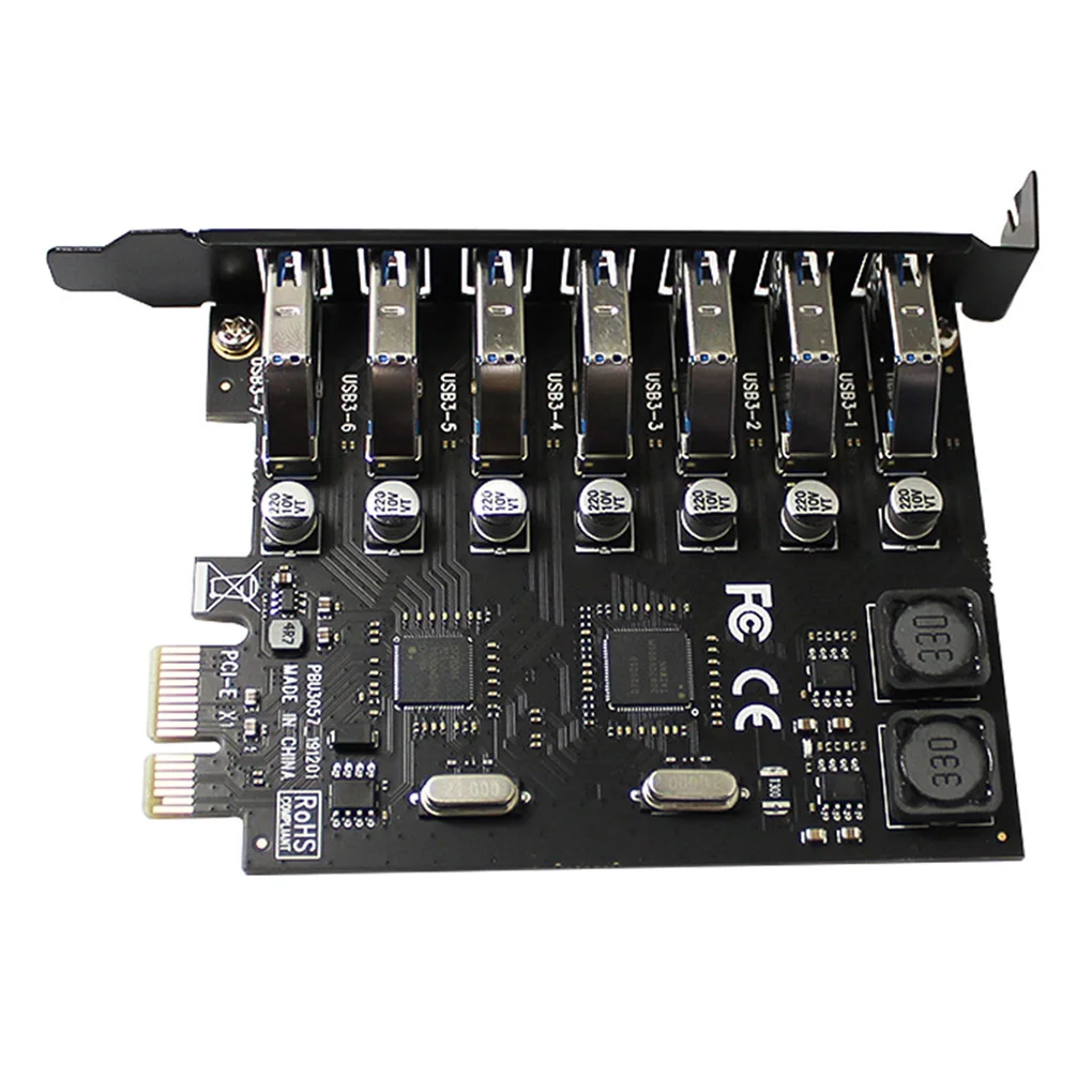 

Pci-e1x to USB3.0 expansion card computer High-speed one tow seven seven ports 5Gbps free power supply NEC main control