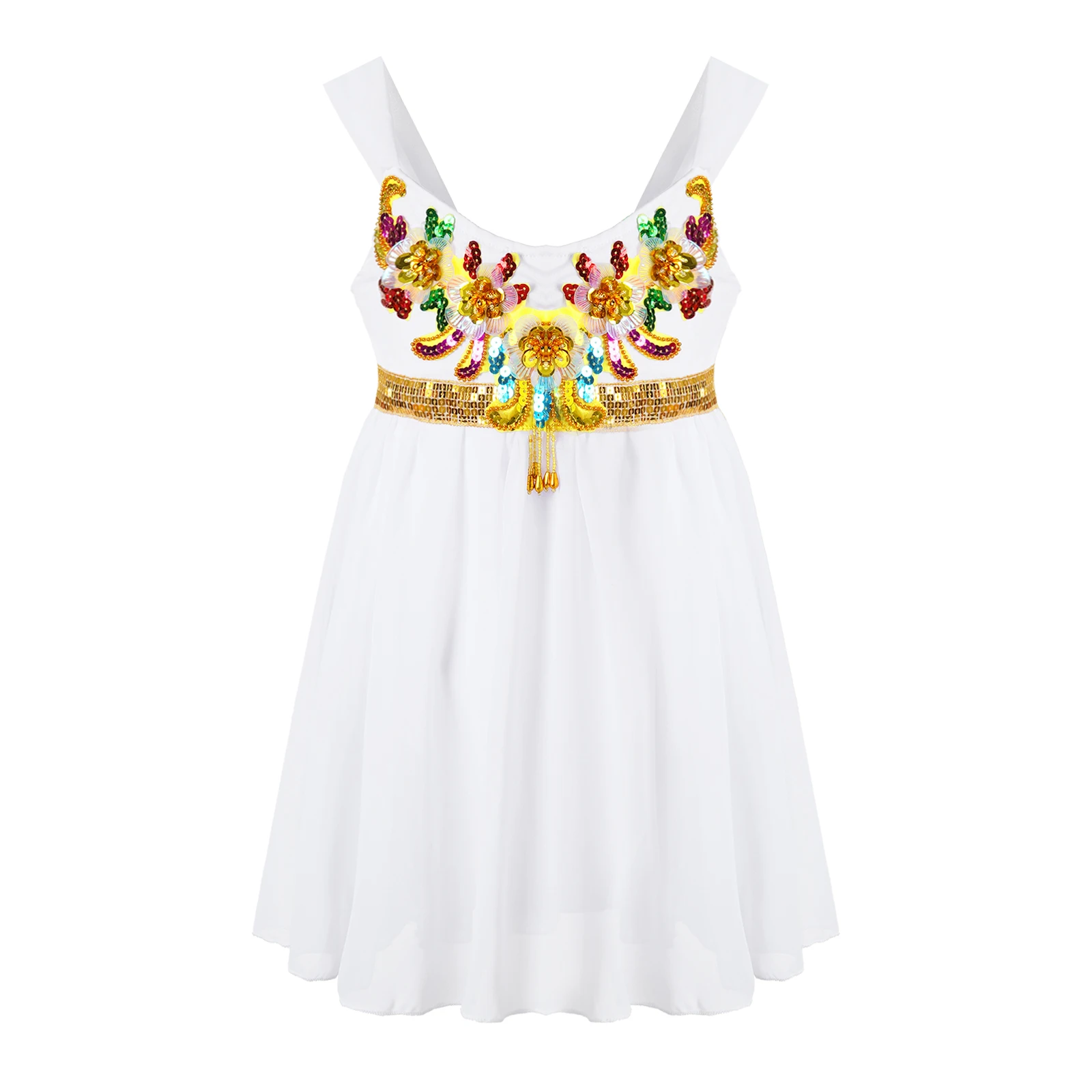 Детское блестящее платье с блестками для девочек