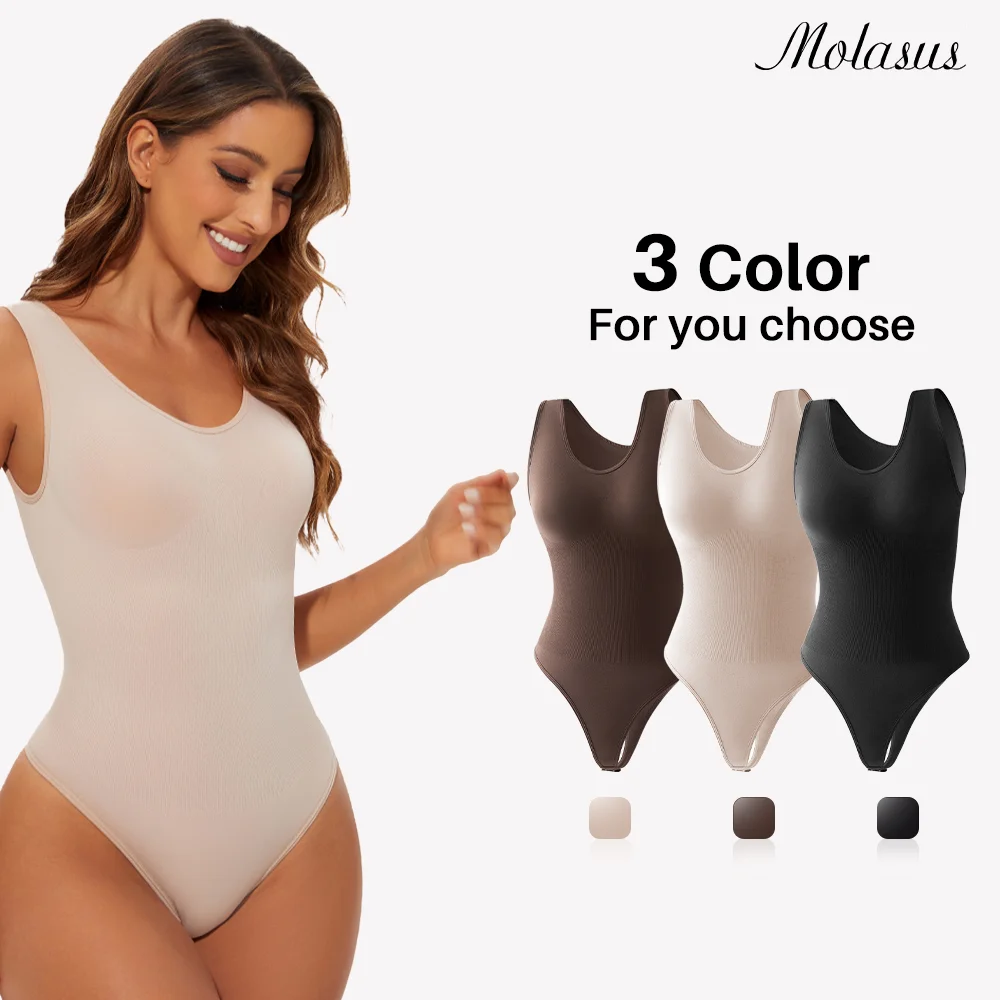 Seamless Shapewear Bodysuit for Women Body Shaper Thong Shaping Sculpting Breast Slimming Wide Shoulder Straps Shapers New