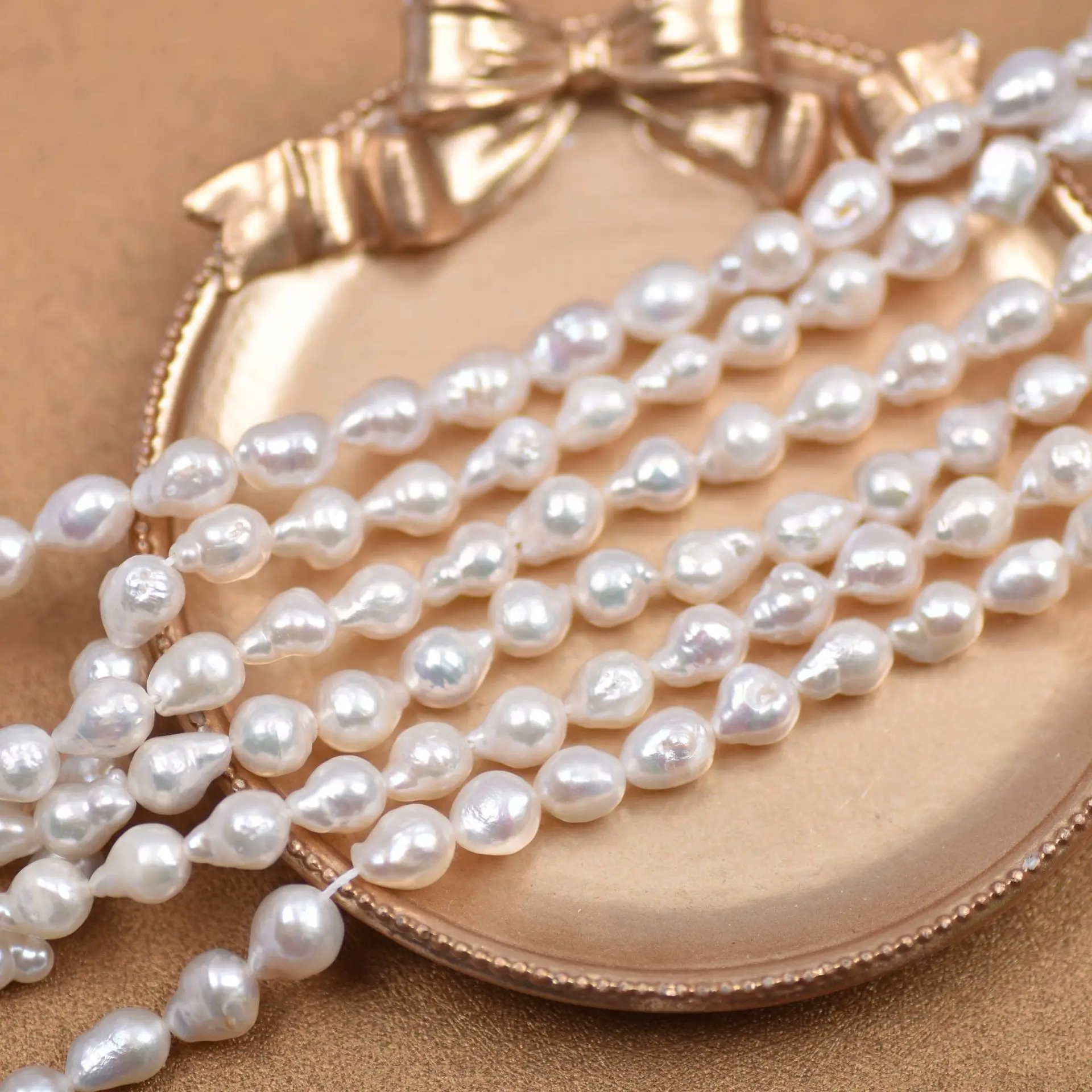 

Hot Selling Natural White Dazzling Baroque Water Drop Pearl 7-8mm DIY Necklace Earrings Accessories Material Fashion Pandent