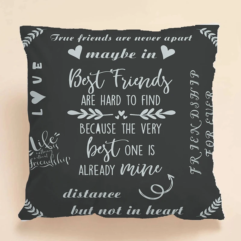 

1PC Pillow Case Bedroom Best Friend Pattern Throw Pillowcase Cushion Cover For Living Room Creative Home Decor Gift 45x45cm