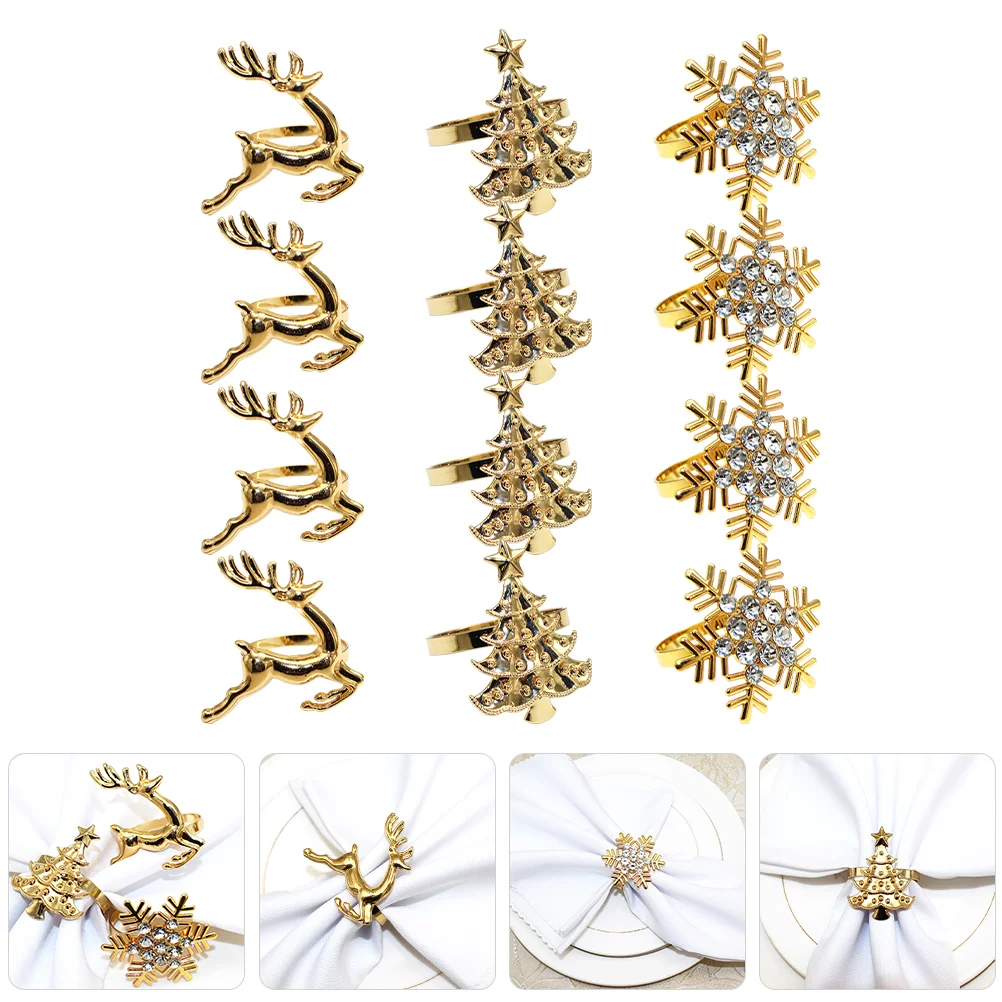 

Xmas Napkin Holders Table Dining Table Napkin Rings Creative Napkin Buckles Xmas Dining Decors Delicate Napkin Rings