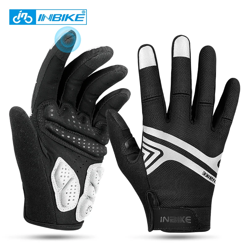 INBIKE Full Finger MTB Gloves Touch Screen Cycling Gloves Anti-slip Bicycle Gloves For Men Women Sport Motorcycle MTB IM19806