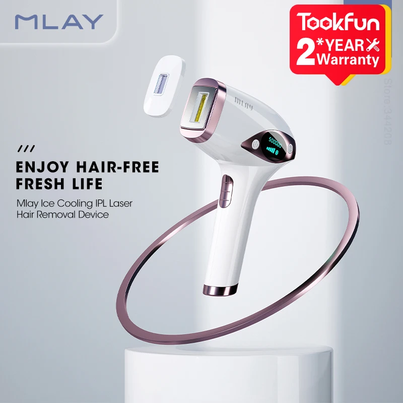 

2023 MLAY IPL Freezing Point Laser Hair Removal Device T4 For Home Bikinis Epilator 500,000 Service Life Painless Ice Compress