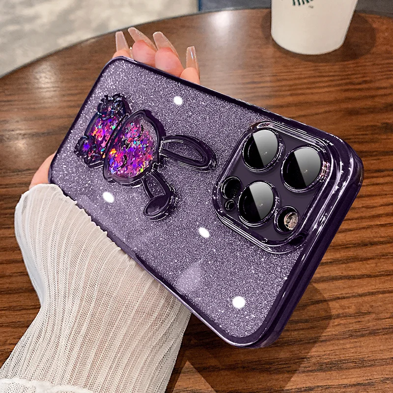 

Luxury Glitter Quicksand Rabbit Case for iPhone 11 12 13 Pro Max 14Pro 14 Pro Max iPhone 14 Plus Plating Soft Silicon Back Cover