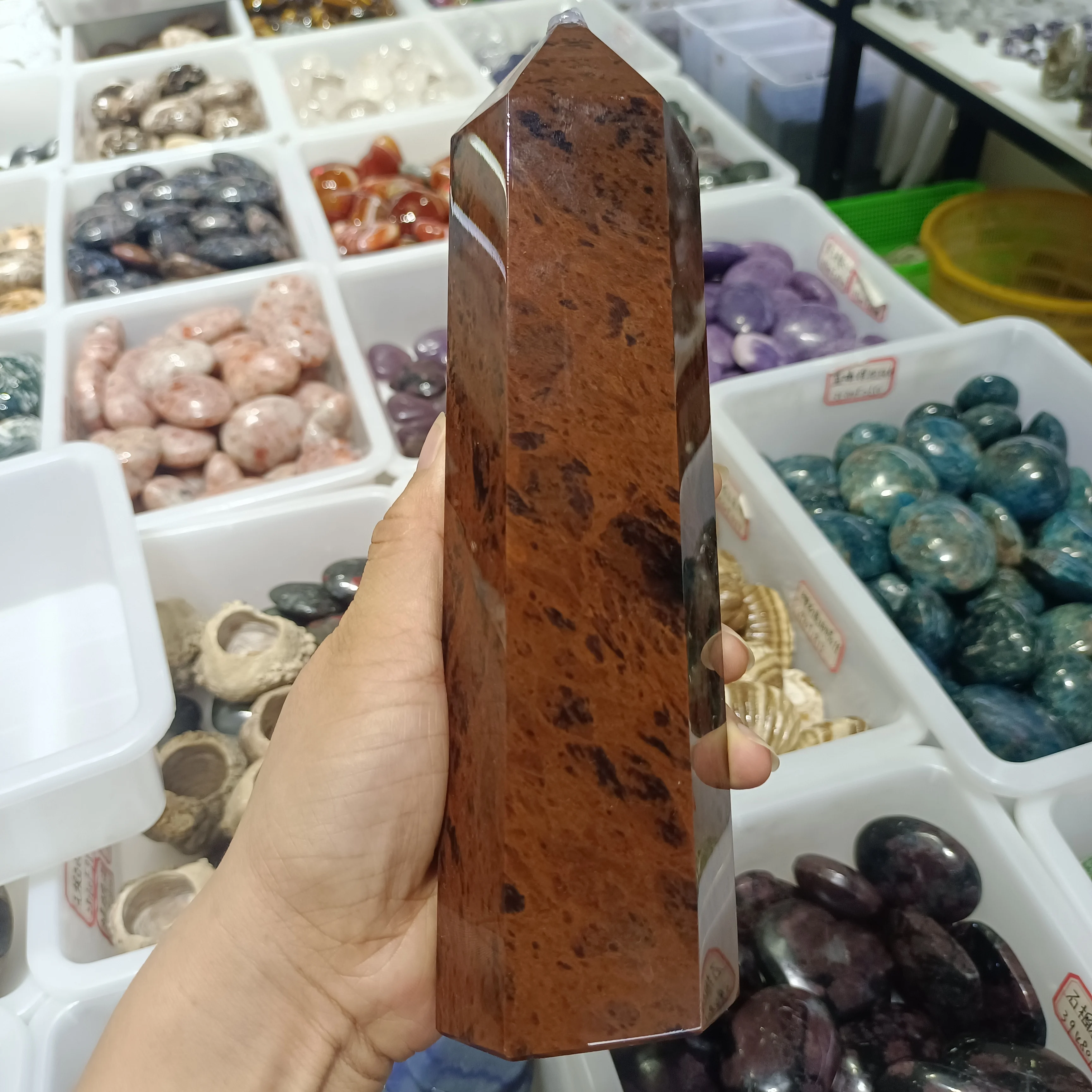 

Колонна Из Натурального Красного обсидиана, кристальная палочка, украшение для дома и офиса, подарок, размагниченные минеральные предметы ...