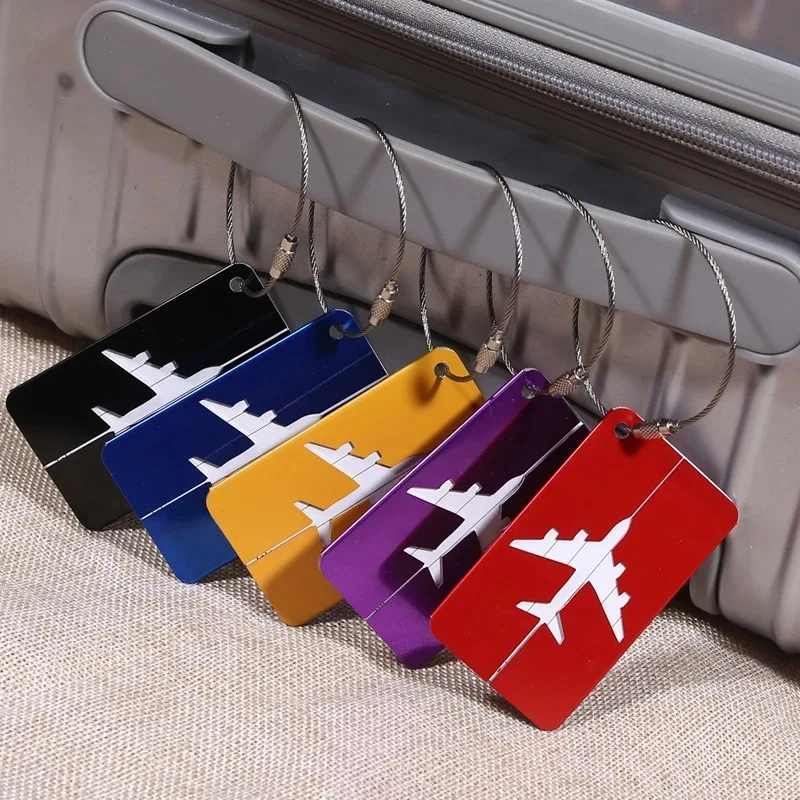 

Fashion Airplane Shape Travel Accessories Creative Luggage Tag Baggage Name Tags Aluminium Alloy Luggage Tags