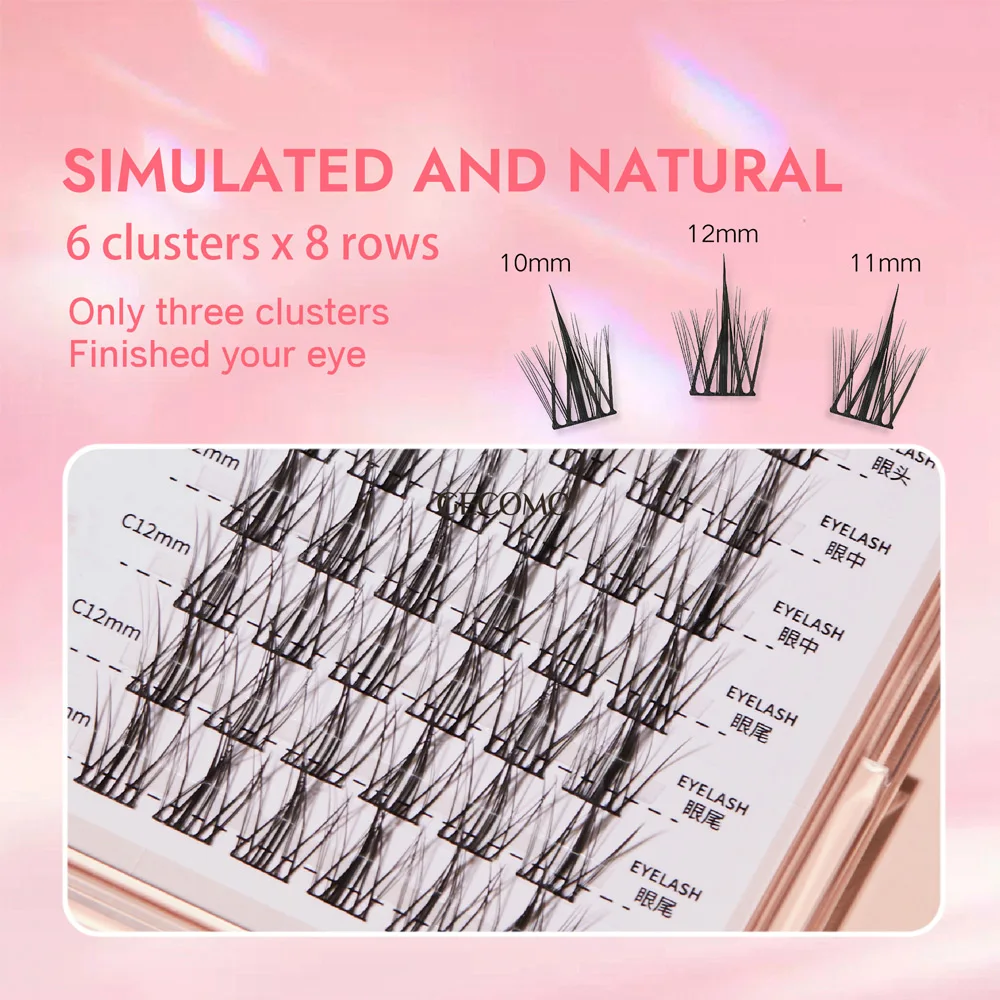 48 Clusters LC завитые накладные ресницы 10-12 мм имитация овец натуральные