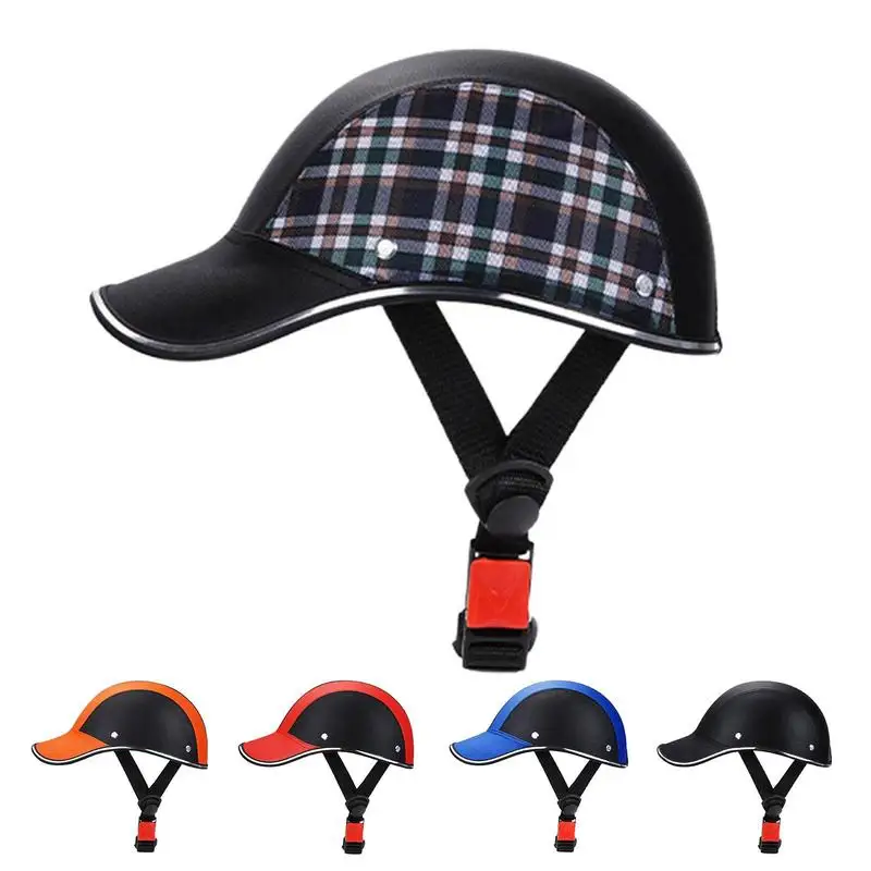 

Women Men Baseball Ca p Motorcycle Half Helmet Safety Hard Hat For Cafe Racer Chopper Scooter Half Face Vintage Summer Caps
