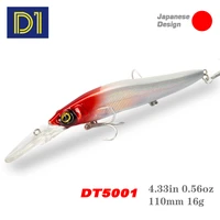 d1 minnow floating fishing lure 110mm16g jerkbait wobblers for pike seabass artificial saltwater long casting fishing tackle
