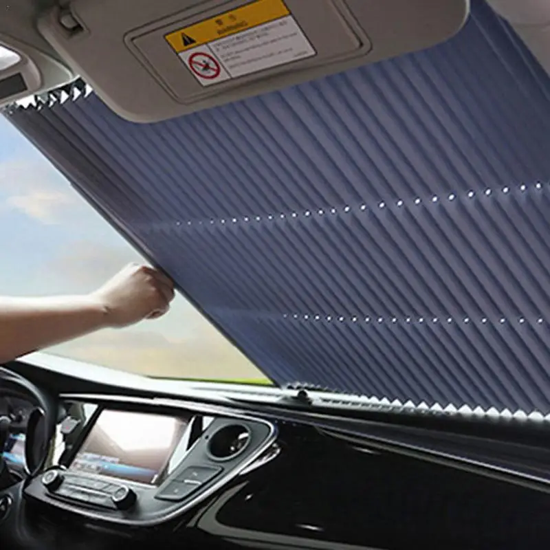 Car Windshield Sun Shade Automatic Extension Car Cover Window Sunshade UV Sun Visor Protector Curtain 46CM/65CM/70CM