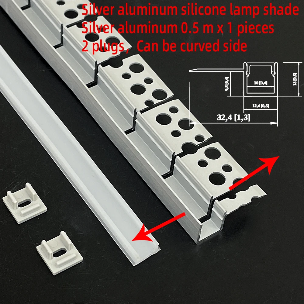 

Модель 3212 1 шт. 0,5 м встраиваемый гибкий алюминиевый профиль с кружевами и отверстиями