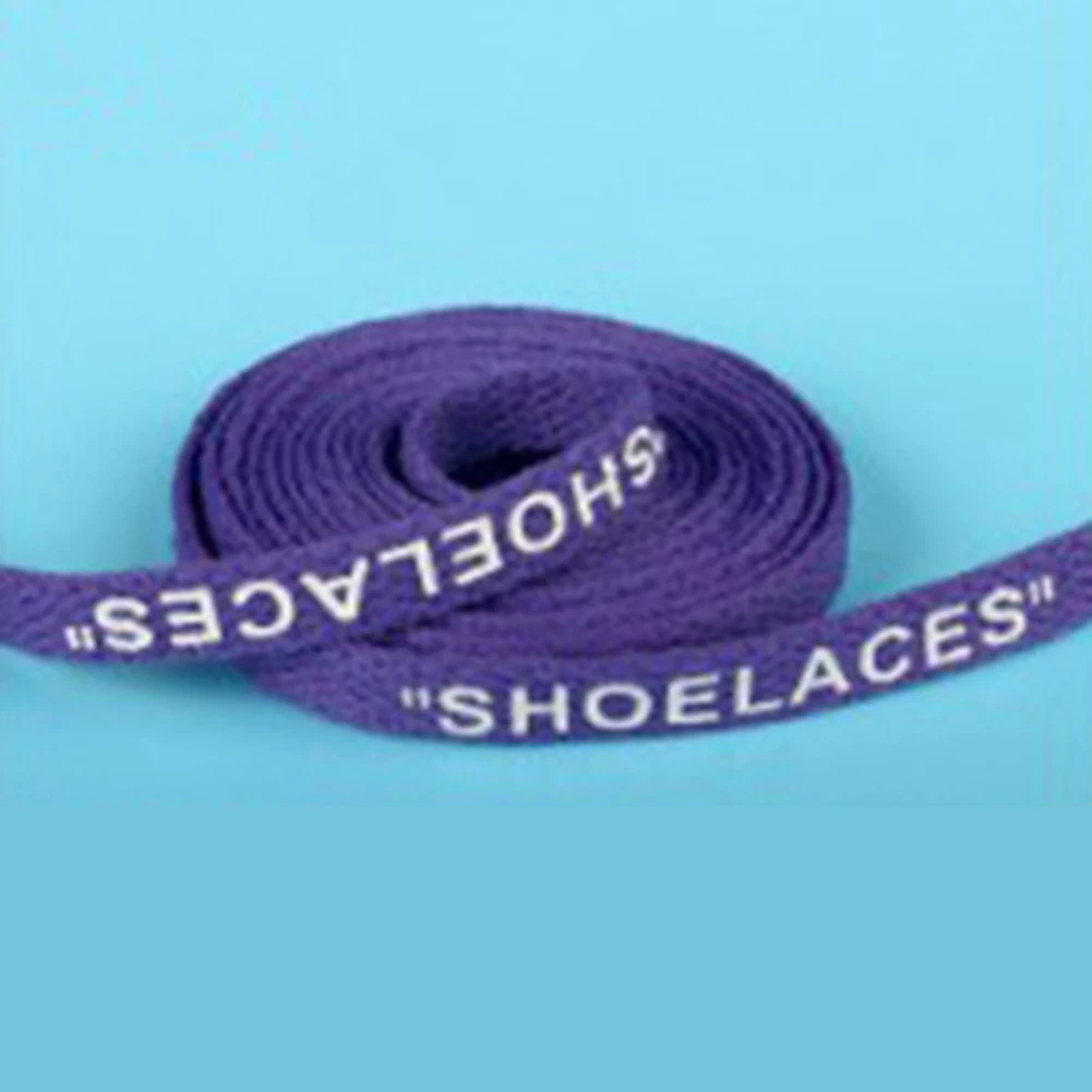 1 Pair 120cm  New Letter Printed Laces 0.8cm Width Canvas Sneakers Shoelace Polyester Flat Rope Shoe Laces Sport Running Strings