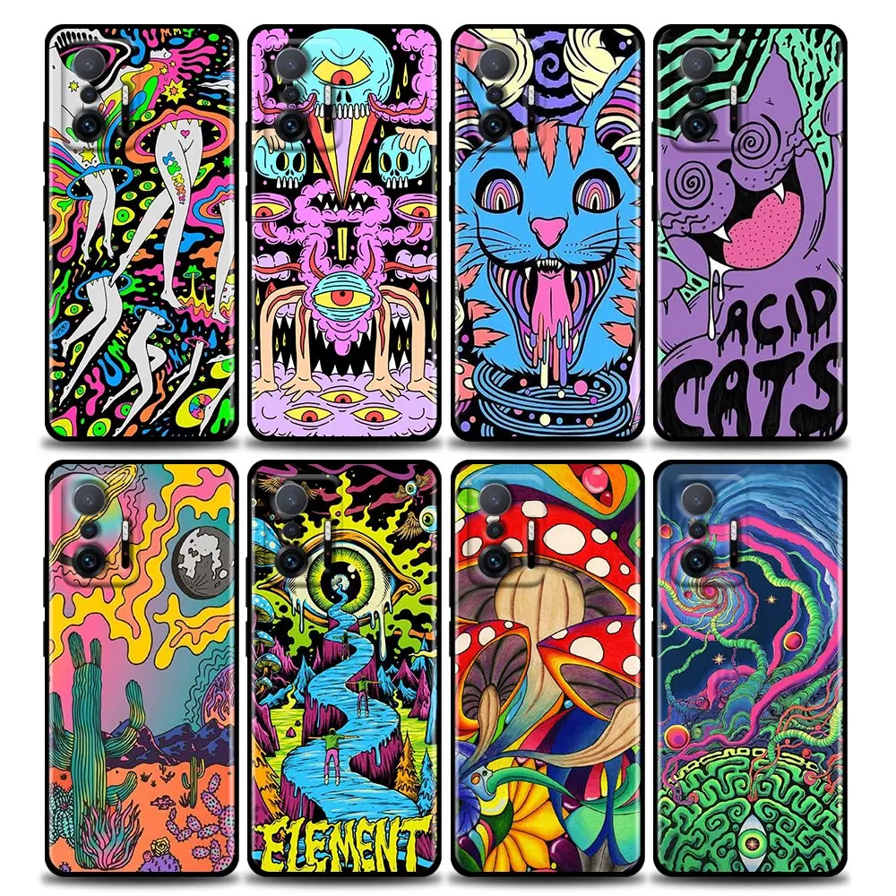 

Colorful Art Mushrooms Phone Case for Xiaomi Mi 12 12X 11T X4 NFC M3 F3 GT M4 Pro Lite NE 5G Poco M3 M4 X4 TPU Case