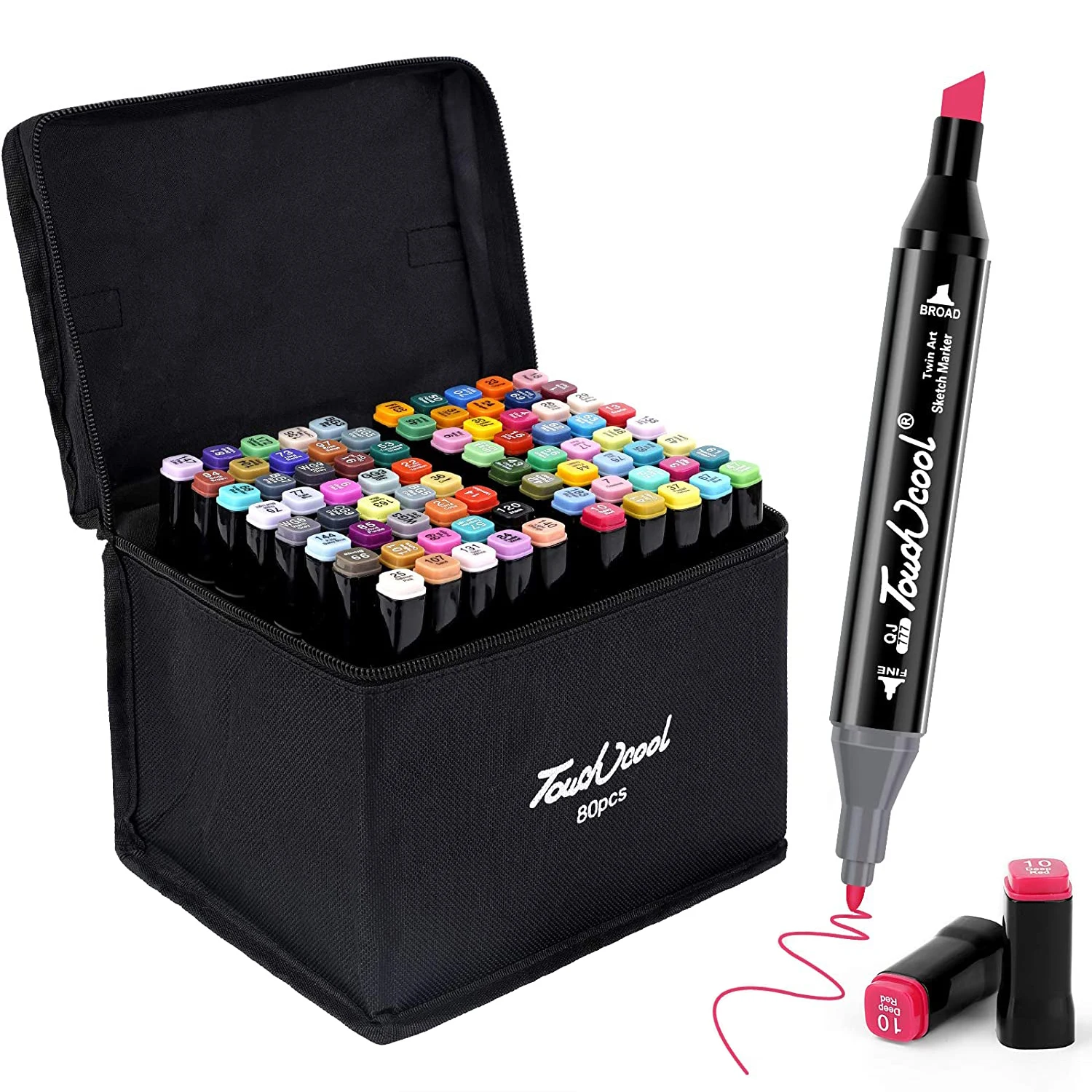 

Marker Set 80 Permanent Colors Dual Tips Art Markers Color Sketch Markers for Color Drawing Sketching Card Making Illustration