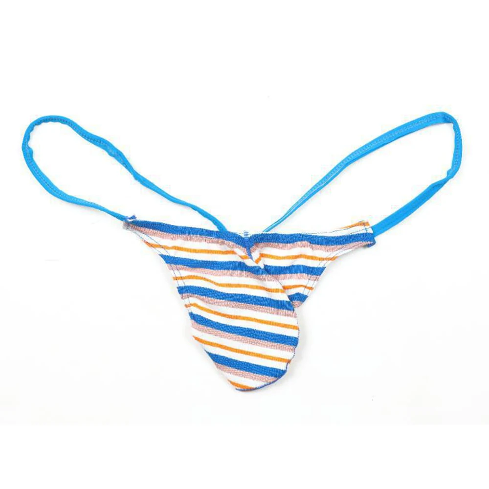 

Sexy Panties Men‘s Slim Thong Cut Micro Underwear String Bikini Swim T-Back Striped Underpants Sensual Lingerie