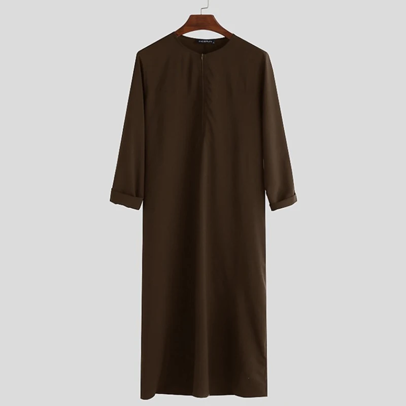 Muslim Robes Men Islamic Clothes Arabic Kaftan Long Sleeve Loose Abaya Saudi Arabia Dubai Jubba Thobe Musulman Homme Ramadan Gif