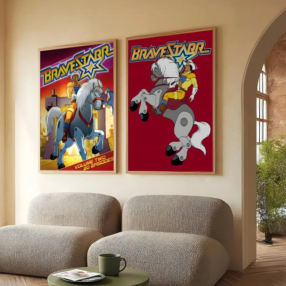 Фото Постер с изображением аниме B-BraveStarr, многофункциональное настенное искусство для гостиной, спальни, офиса, прихожей, бара, декор, идея для подарка №4