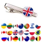 Металлические зажимы для галстука с флагом США, 30 стран