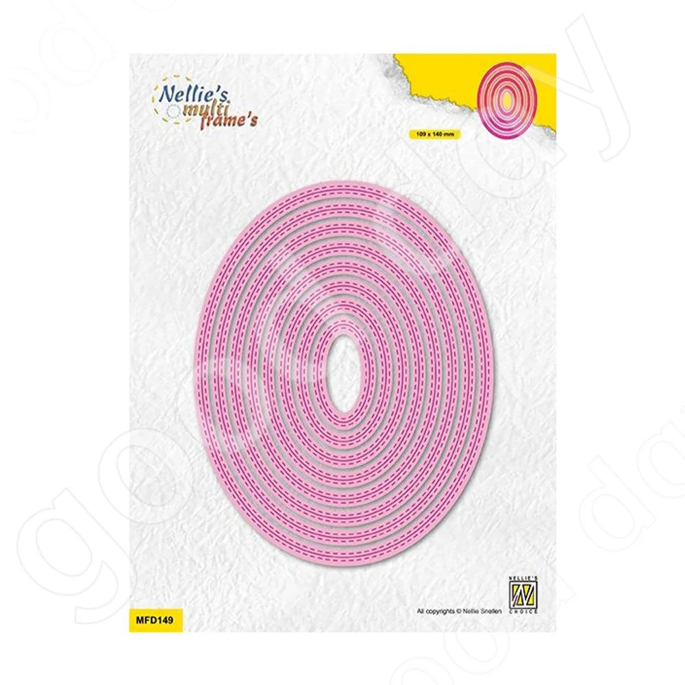 

2022 New Arrival hot sale dubbele stiklijn ovaal Metal Cutting Dies Scrapbook Diary Decoration Embossing Template diy Handmade