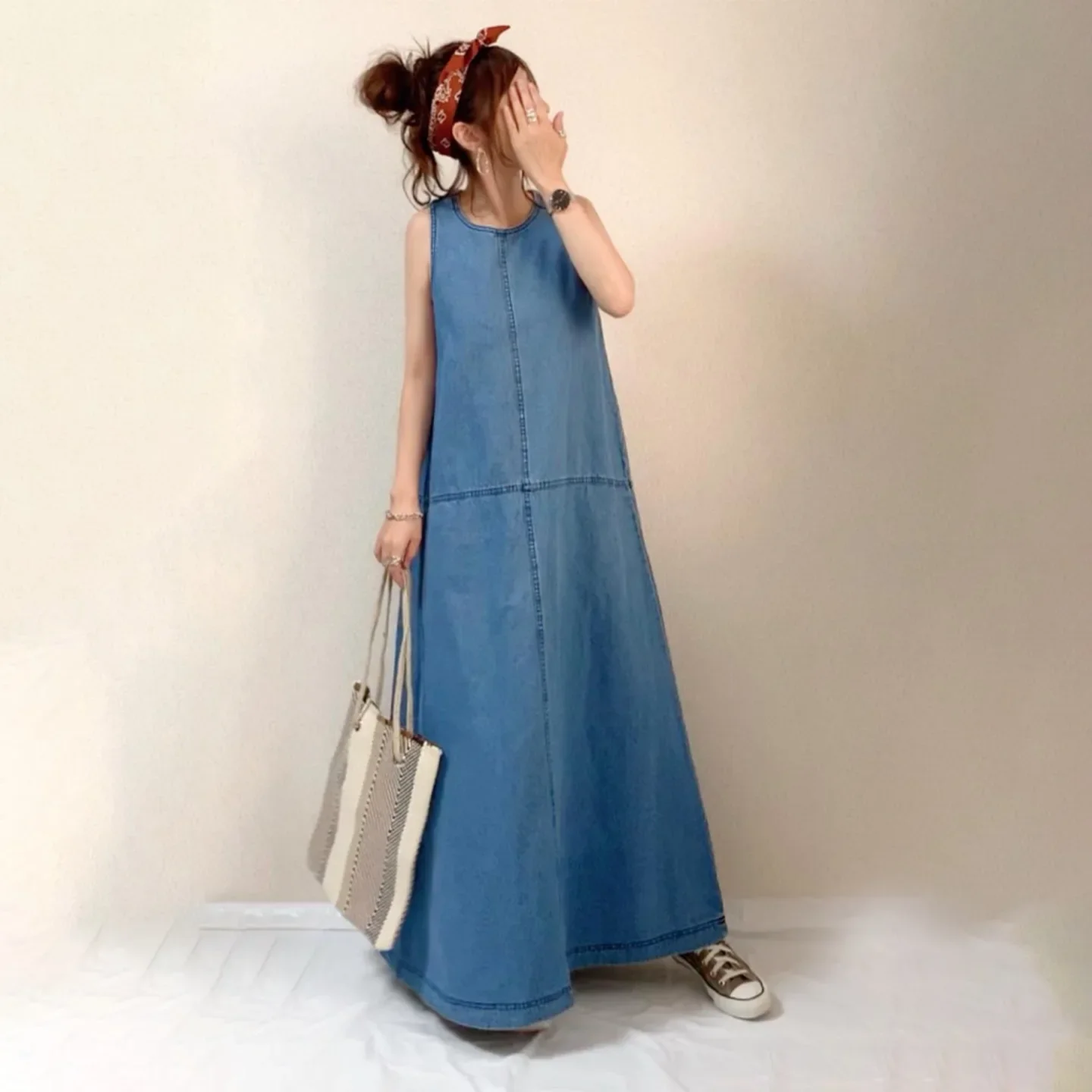 В наличии! Осень 2022 новый стиль японское свободное утягивающее платье-жилет без