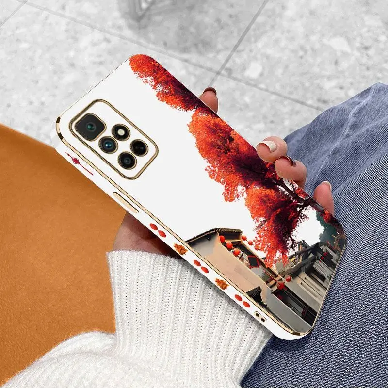 Maple Station Luxury Plating Phone Case For Xiaomi Redmi 10 10A 12C 9 10C 9T 9A A1 9C Cover