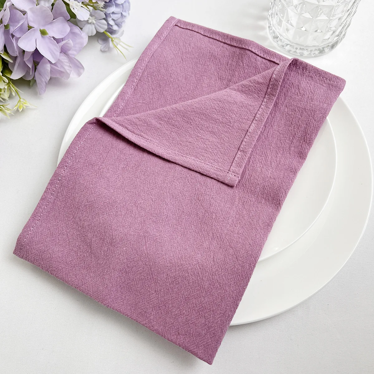 

6pcs Fabric Serving Napkins Table Mat Tablecloth Towel Birthday Wedding Decoration Party Supplies Kitchen Dishcloth Mark Place