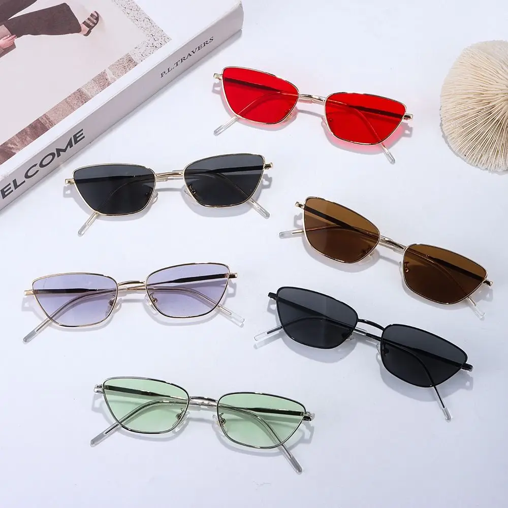 

Vintage UV 400 Protection Metal Eyeglasses Cat Eye Shades Sun Glasses Small Sunglasses