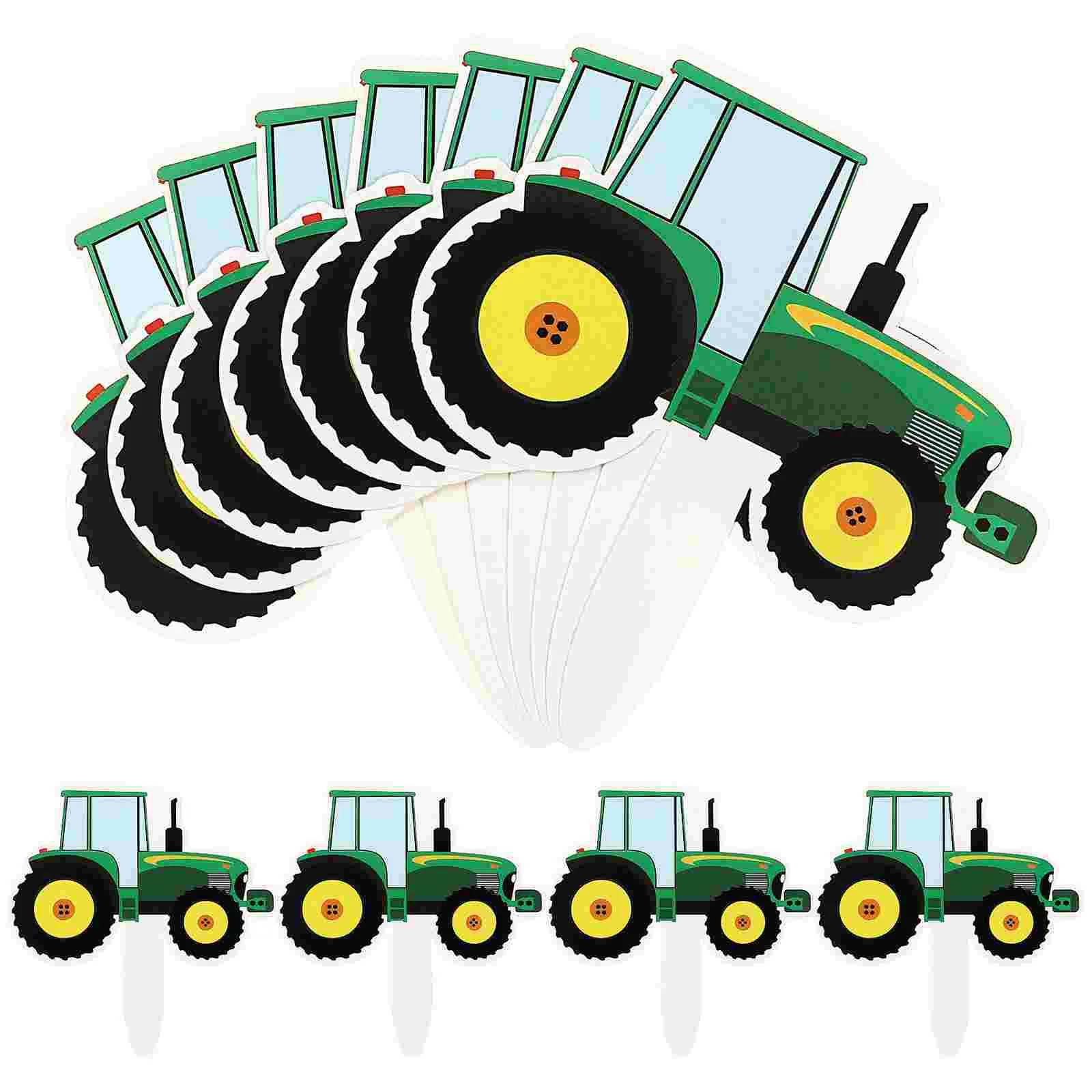 

42pcs Construction Theme Cupcake Toppers Paper Cake Topper Decorations Birthday Excavator Cake Topper