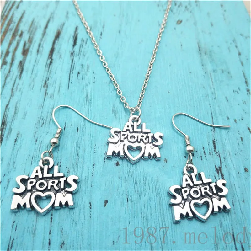 

All Sport Mom Earring Necklace Sets Jewelry Set ,Fashion Women Birthday Girl Gifts