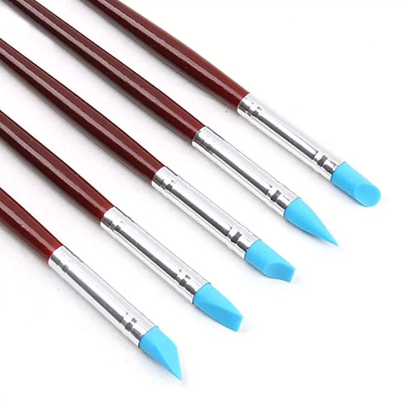 

5Pcs/Set Dental Resin Brush Pens Dental Shaping Silicone Tooth Tool For Adhesive Composite Cement Porcelain Teeth Tools