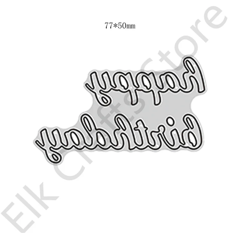 

Happy Birthday Words Cutting Dies For Scrapbooking Supplies Decoration Embossing Craft Stencils 2022 New Arrived No Clear Stamps