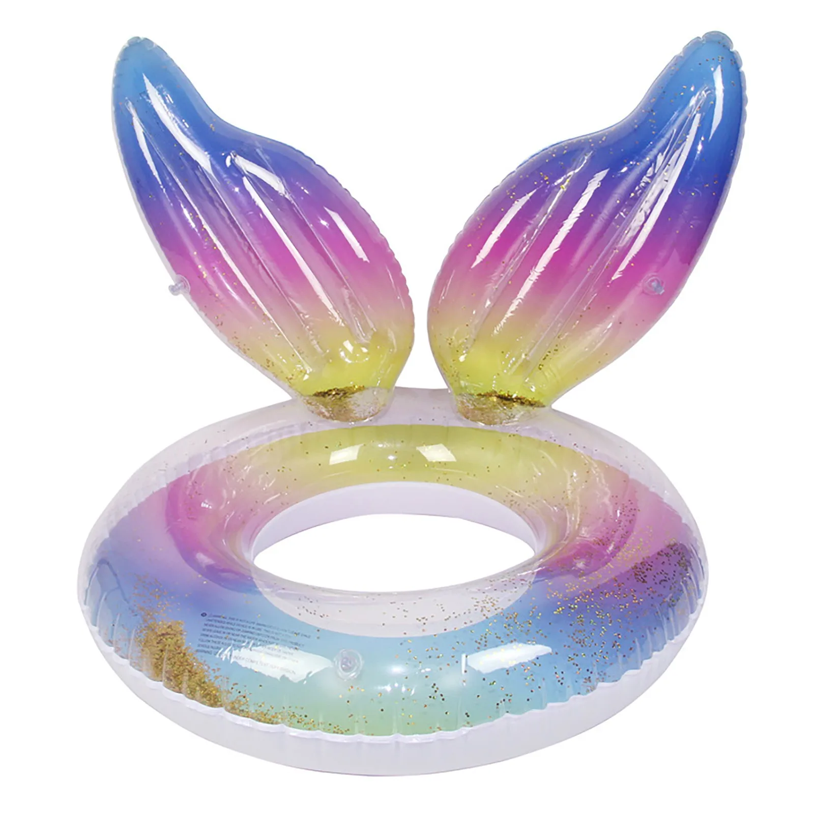 

2 Commander RD 6 Blaster Inflatable Swim Ring with Glitter Rainbow Wing Beach Pool Floats Kids Adults Toy