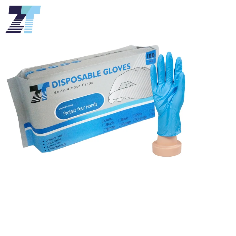 

50Pairs/Bag Blue Color Disposable Nitrile Vinyl Synthetic Gloves Oil Proof Household Catering Kitchen Use Hand Protect Gloves