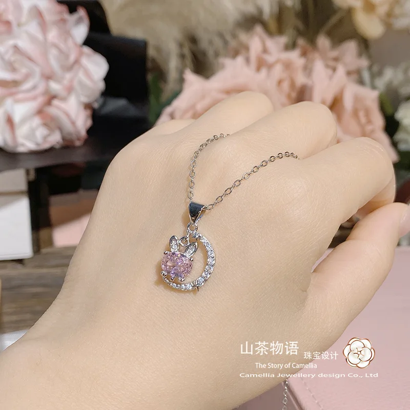 Camellia Star River Niszowy projekt nowy zestaw pozłacany mikro inkrustowany turkusowy sen niebieski wieloryb naszyjnik