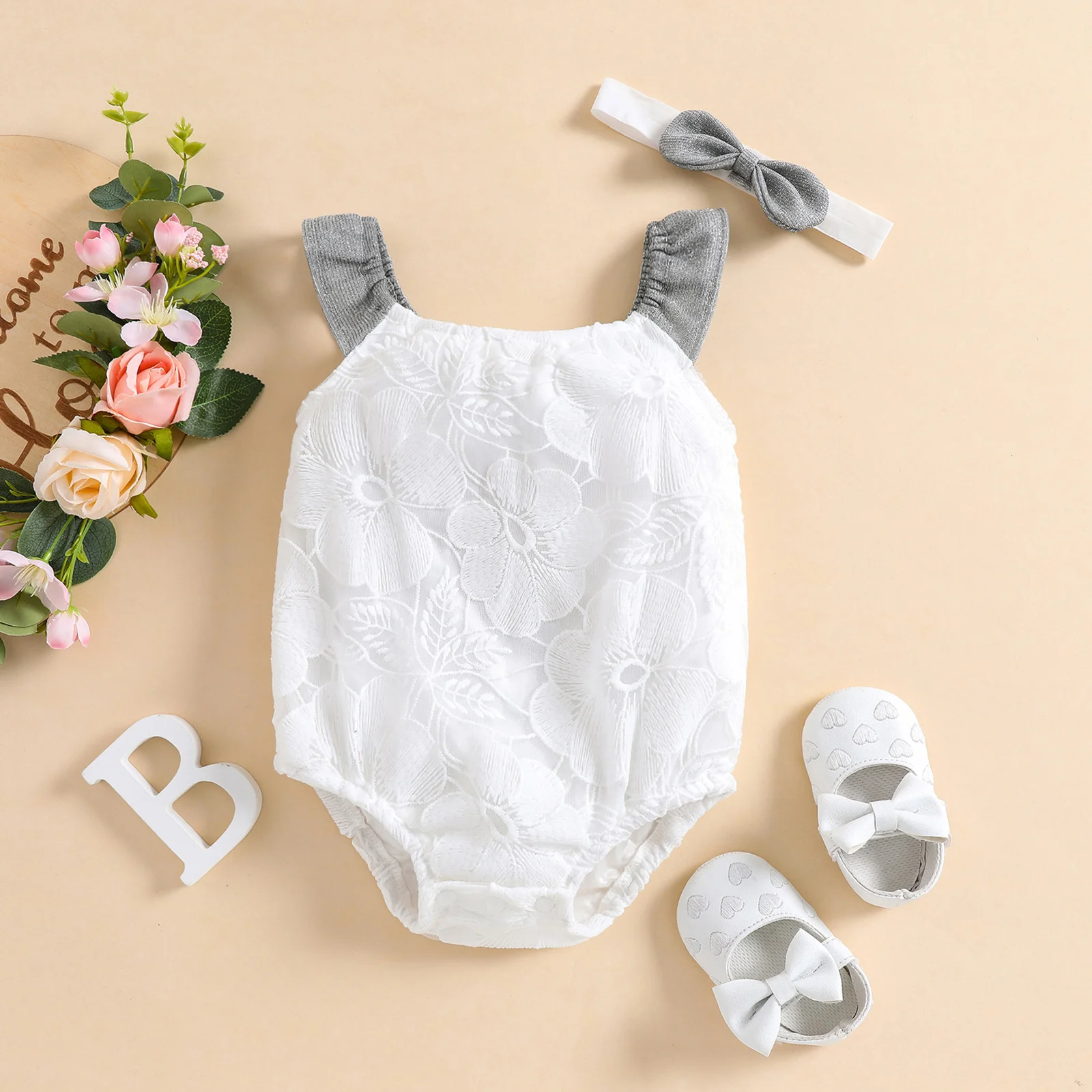 

Комбинезон Ma & Baby для новорожденных девочек 0-24 мес., Летний комбинезон с оборками, костюмы D01