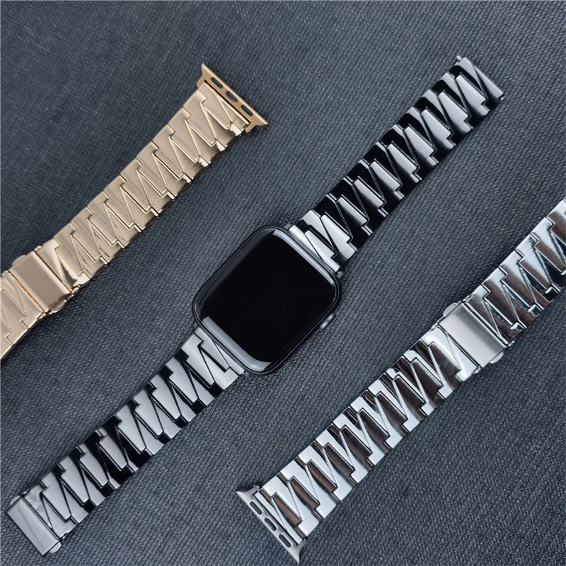 45mm 41mm Stainless Steel Strap for Apple Watch Band 44mm 40mm 42mm 38 Watch Band for Iwatch 7 6 Se 5 4 3 Bracelet TPU watchcase