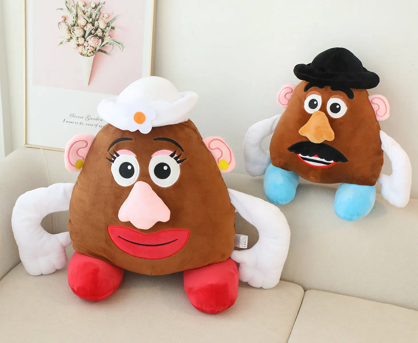 

Cartoon Couple Potato Plush Toy with Blanket Cute Stuffed Plushies Doll Soft Pillow Sofa Chair Cushion Toys Anime Game Periphery