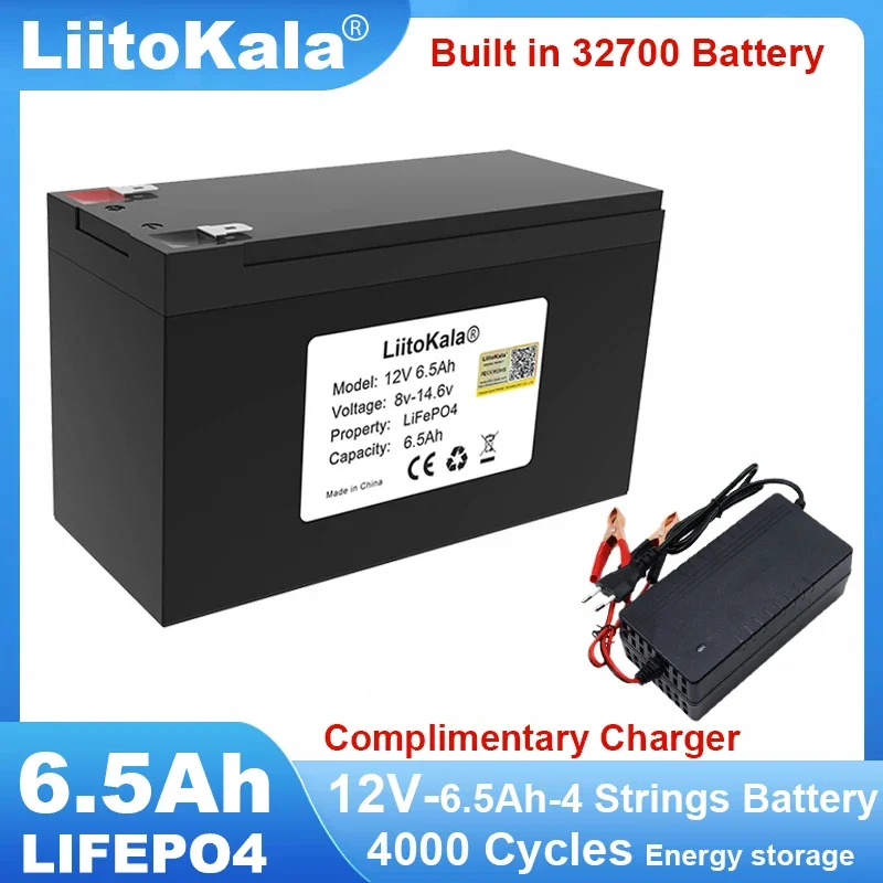 

LiitoKala 12,8 В 3,2 Ач LiFePO4 батарея 12 В встроенный 32700 в 14,6 с BMS литий-железо-фосфатные батареи инвертор в зарядное устройство