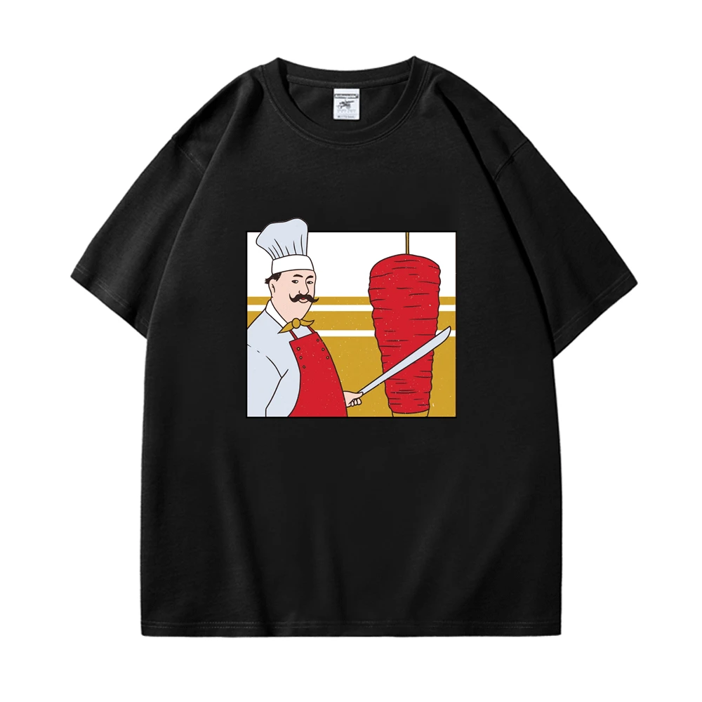 

Doner Kebab Funny Graphic T-shirt Fashion Summer Casual Men's Clothes Cotton Oversized Short Sleeve T-Shirts Unisex Streetwear