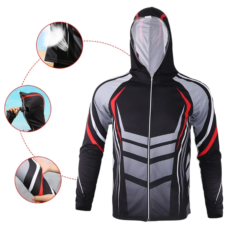 

Fishing Coat Breathable Hooded Summer Quick Dry Cycling Hiking Clothes Sunscreen H053