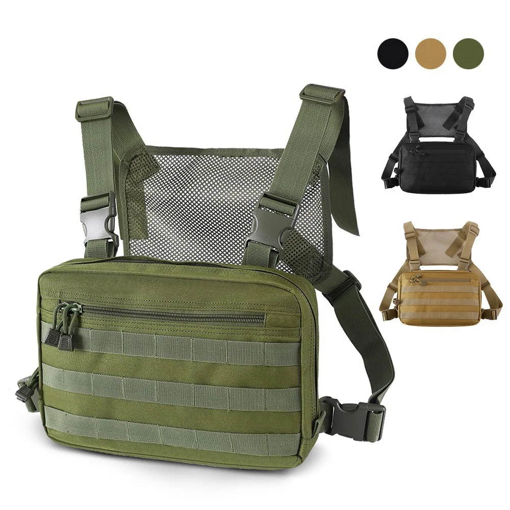 

Bag Streetwear Bag Chest Travel Outdoor Rig Chest Function Tactical Pack Vest For Boy Shoulder For Men Bags Chest Bag Casual