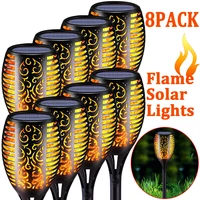 outdoor led solar flame lights waterproof flickering torch lights garden lawn decor lamp for landscape patio driveway pathway