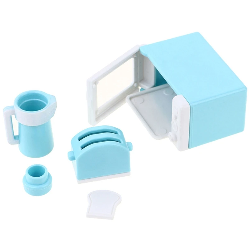 

3-in-1 Mini Bread Machine Figurine Microwave Oven Replica Toy Kitchen Cook Wares Dropshipping