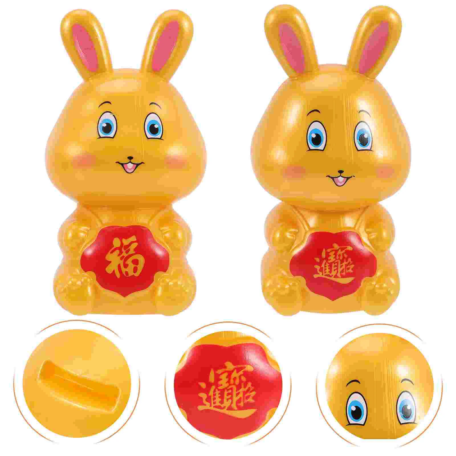 

Bank Bunny Rabbitpiggy Year Money Jar Decor Gift Figurine Lucky Accessories Volcano Vaporizer Kids Statue New Minitablethe